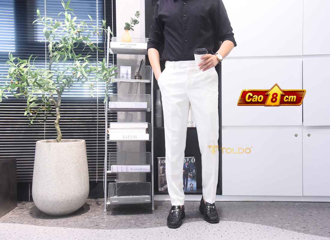 Giày cao nam 8cm đế khâu nhẹ 12